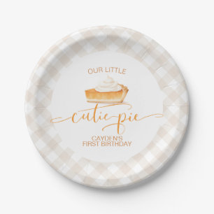 Plato De Papel Cutie Pie de calabaza Caída de platillo Primer cum