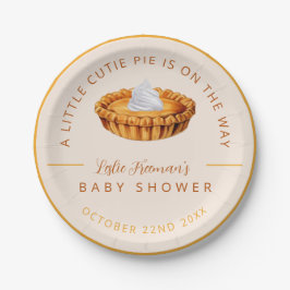 Plato De Papel Cutie Pie Thankding Baby Shower Plates