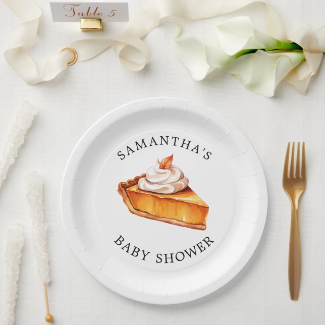 Plato De Papel Cutie Pimpkin Fall Baby Shower (Boda)