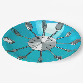Plato De Papel Cutlery O'clock
