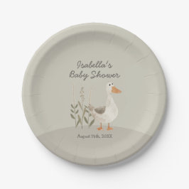 Plato De Papel Cuto acuarela Goose Baby Shower Placas