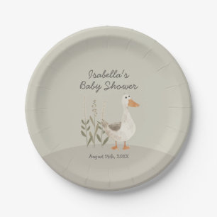 Plato De Papel Cuto acuarela Goose Baby Shower Placas