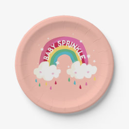 Plato De Papel Cuto arcoiris Sprinkle Baby Shower