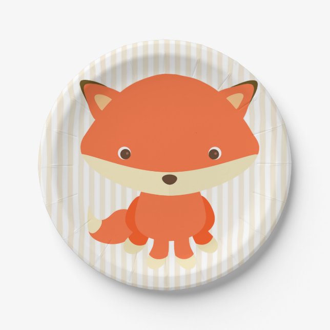 Plato De Papel Cuto Woodlands Creacion Fox Fiesta Cake Plate (Anverso)