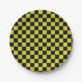 Plato De Papel Cyber lyme checkerboard pattern