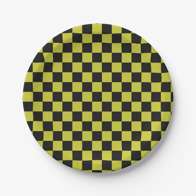 Plato De Papel Cyber lyme checkerboard pattern (Anverso)