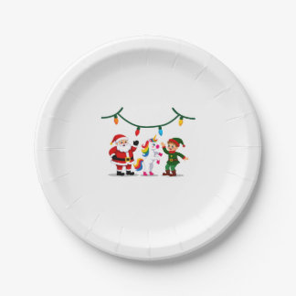 Plato De Papel Dabbing Santa Elf Unicorn Christmas Kids Boys Men