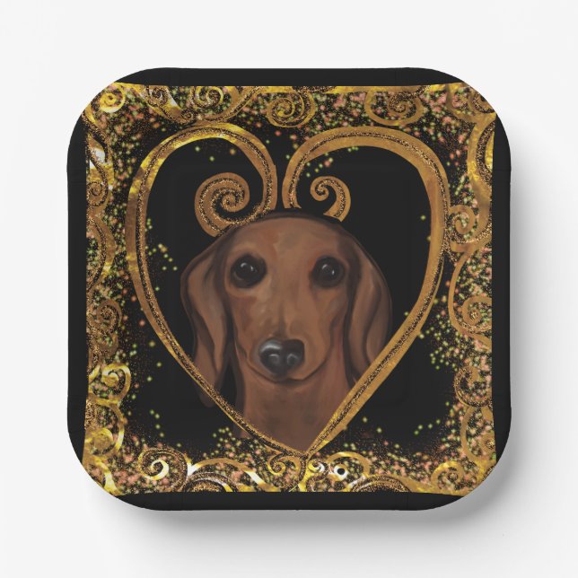 PLATO DE PAPEL DACHSHUND (Anverso)