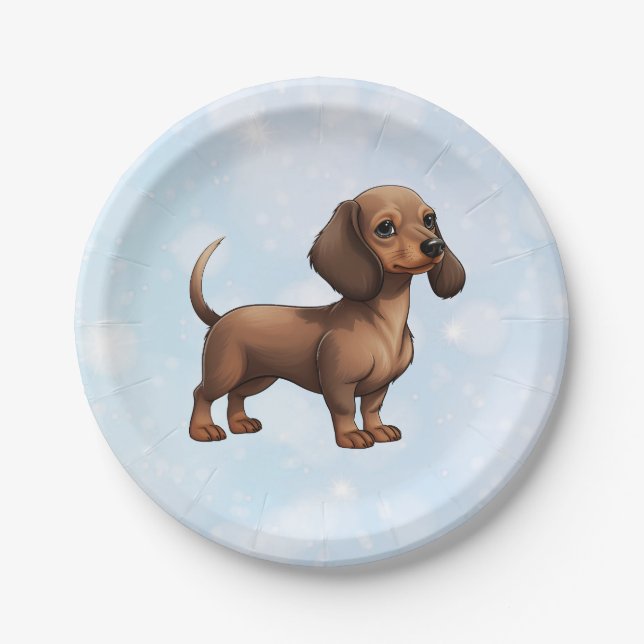 Plato De Papel Dachshund (Anverso)