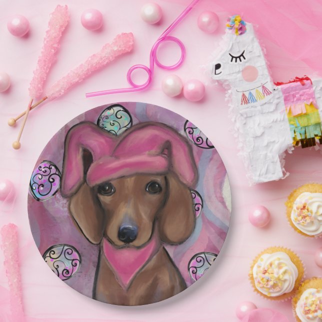Plato De Papel Dachshund (Fiesta)