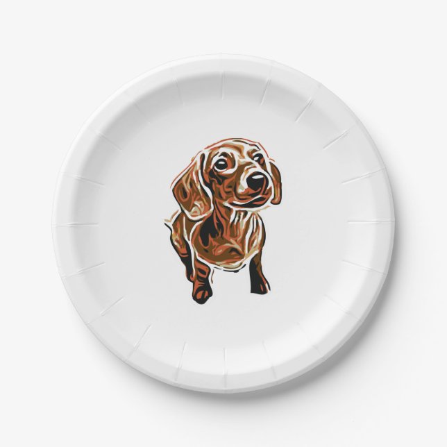 Plato De Papel Dachshund 1 (Anverso)