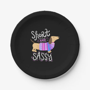 Plato De Papel Dachshund Corto Y Sencillo