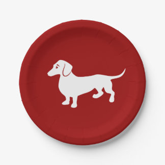 Plato De Papel Dachshund de encargo del color