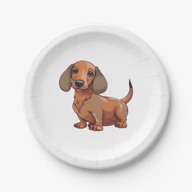 Plato De Papel Dachshund Dog Cute (Anverso)