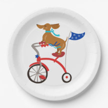 Dachshund en bicicleta