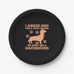 Plato De Papel Dachshund Es Mi Verdadero Amigo
