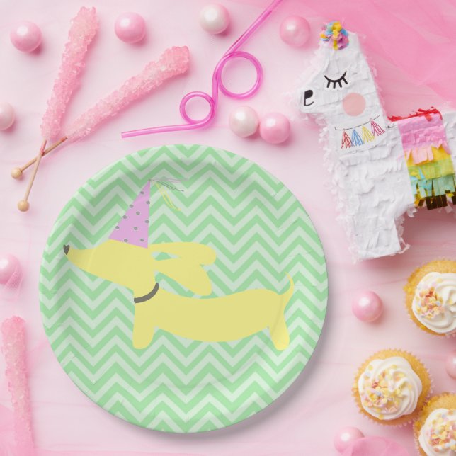 Plato De Papel Dachshund Wiener Dog Fiesta (Fiesta)