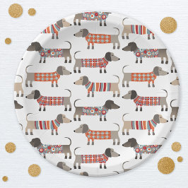 Plato De Papel Dachshund Wiener Sausage Dog