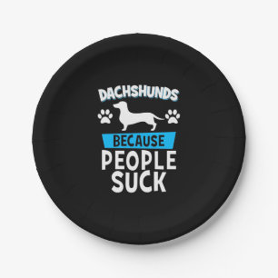 Plato De Papel Dachshunds con mis amigos