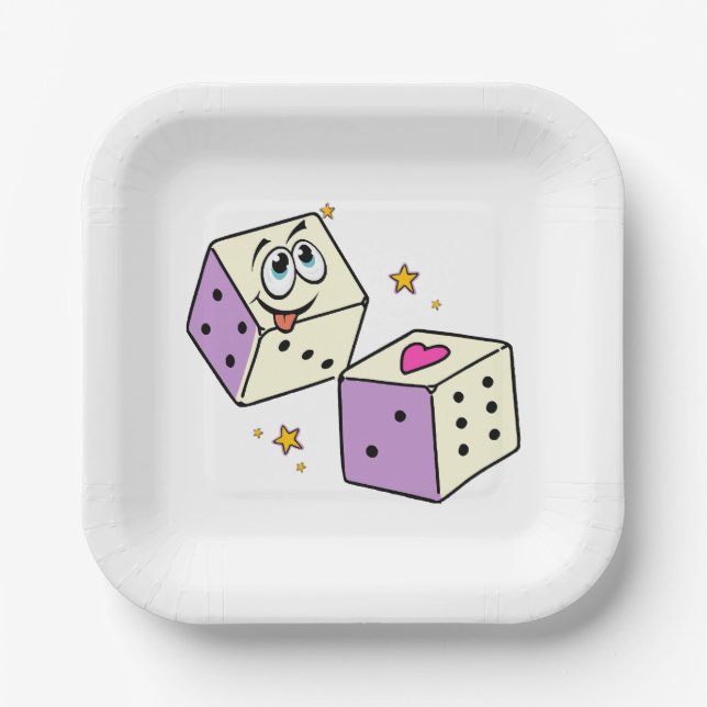 Plato De Papel Dados de la suerte (Anverso)