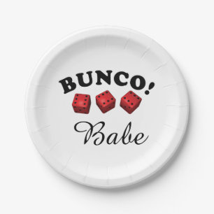 Plato De Papel Dados y bebé de Bunco