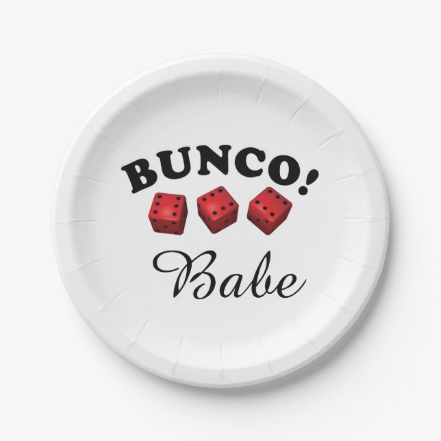 Plato De Papel Dados y bebé de Bunco (Anverso)