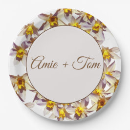 Plato De Papel Daffodils Bodas placas de papel Personalizado