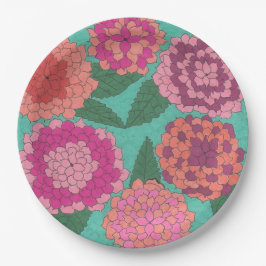 Plato De Papel Dahlia Garden
