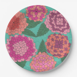 Plato De Papel Dahlia Garden