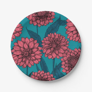 Plato De Papel Dahlias