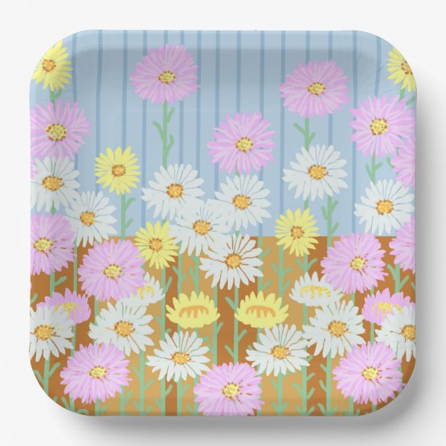 Plato De Papel Daisies (Anverso)