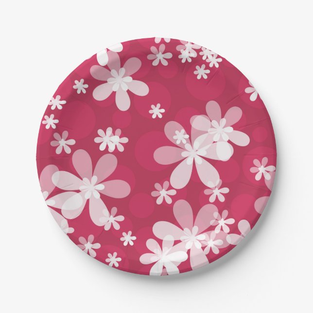Plato De Papel Daisies blancos (Anverso)