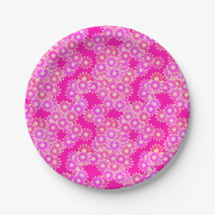 Plato De Papel Daisies en rosa profundo y orquídea