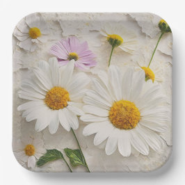 Plato De Papel Daisies y Cosmos en papel con problemas