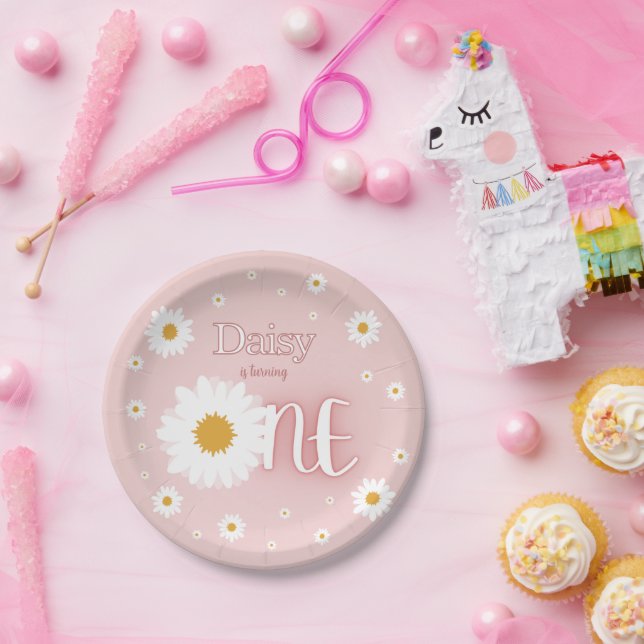 Plato De Papel Daisy 1st Birthday (Fiesta)