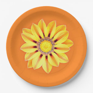 Plato De Papel Daisy africano / Gazania - Naranja y amarillo
