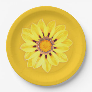 Plato De Papel Daisy africano / Gazania - Oro mostaza