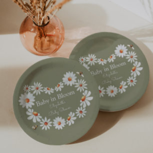 Plato De Papel Daisy and Bumble Bee Baby Shower