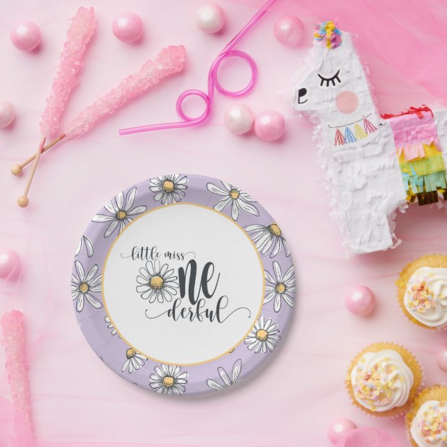 Plato De Papel Daisy Birthday Plate - Pequeña Miss Una Maravillos (Fiesta)