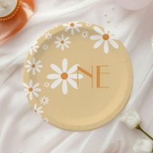 Daisy Chica Primer cumpleaños Flor Temática Placas