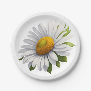 Plato De Papel Daisy Cute — Poder de las flores