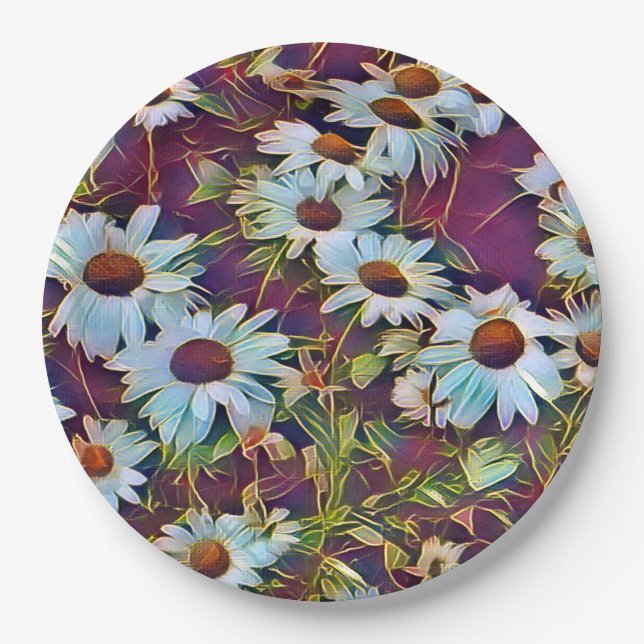 PLATO DE PAPEL DAISY FLOWERS (Anverso)