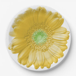 Plato De Papel Daisy gerbera amarilla