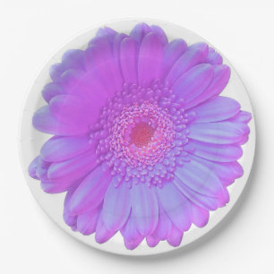 Plato De Papel Daisy gerbera morada