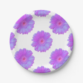 Plato De Papel Daisy gerbera morada