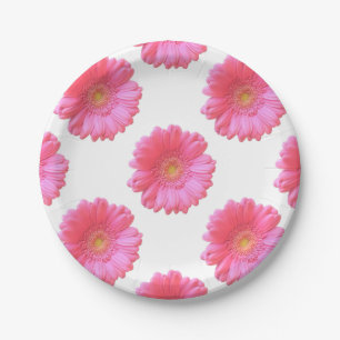 Plato De Papel Daisy gerbera rosada