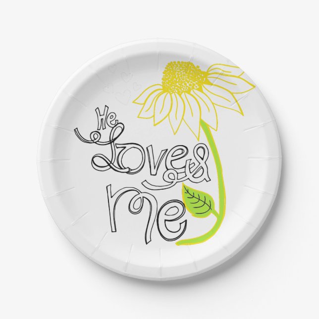 Plato De Papel Daisy Me Ama Las Placas De Papel (Anverso)