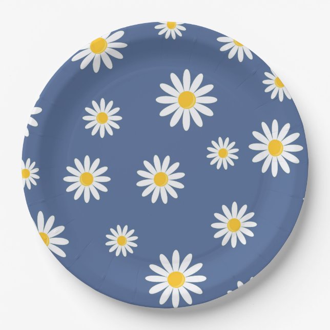 Plato De Papel Daisy Meadows Blue (Anverso)