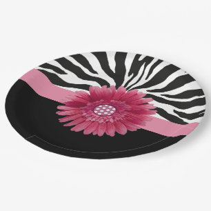 Plato De Papel Daisy rosa 1