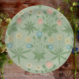 Plato De Papel Daisy Vintage - Patrón floral William Morris